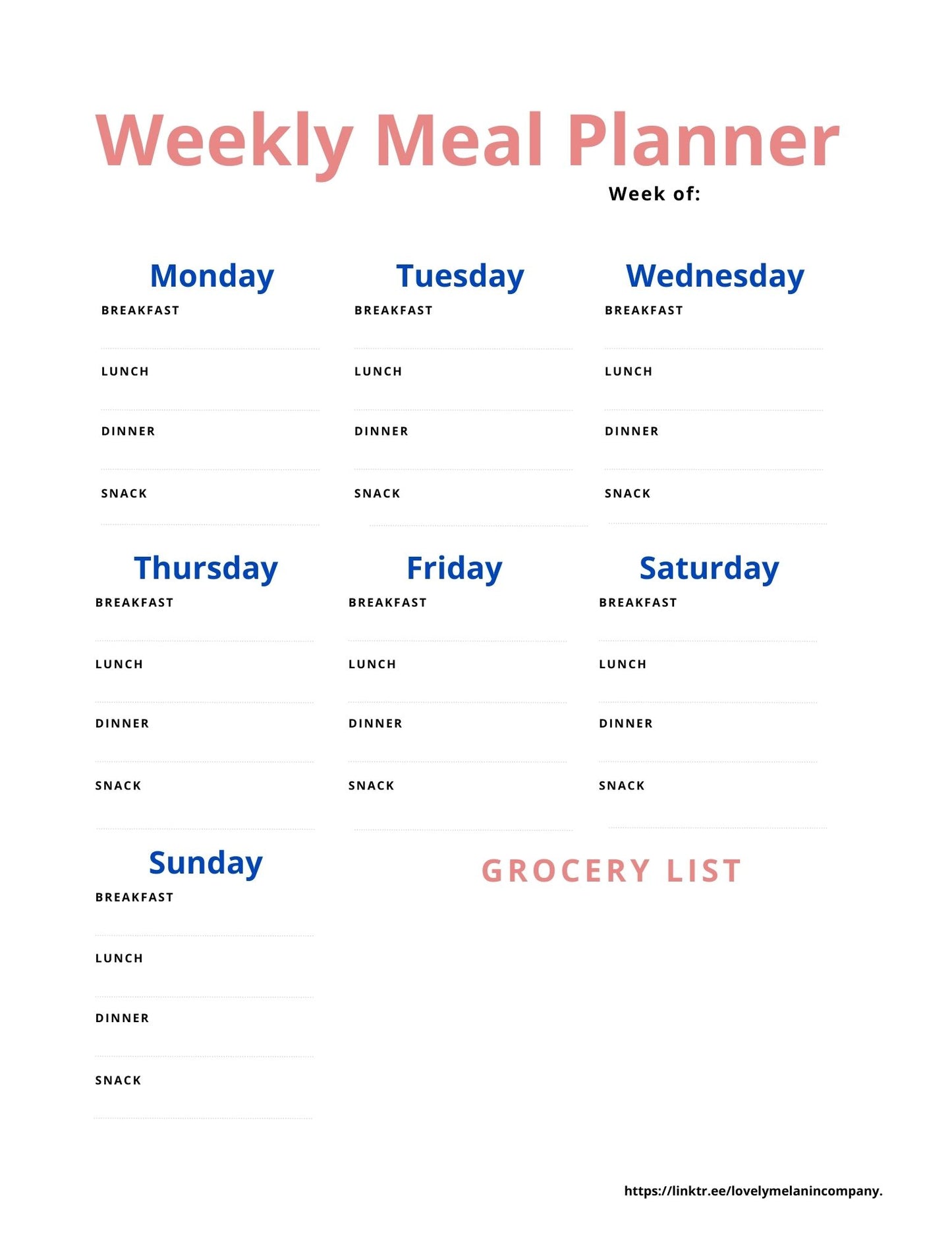 Weekly Meal Planner
