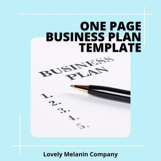 One Page Business Plan