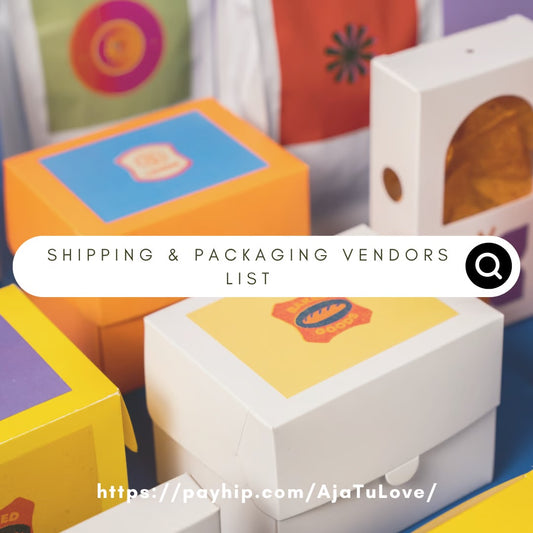 Shipping & Packaging Vendors List