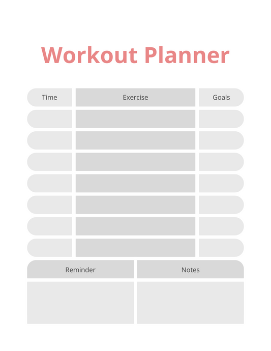 Workout Planner Sheet