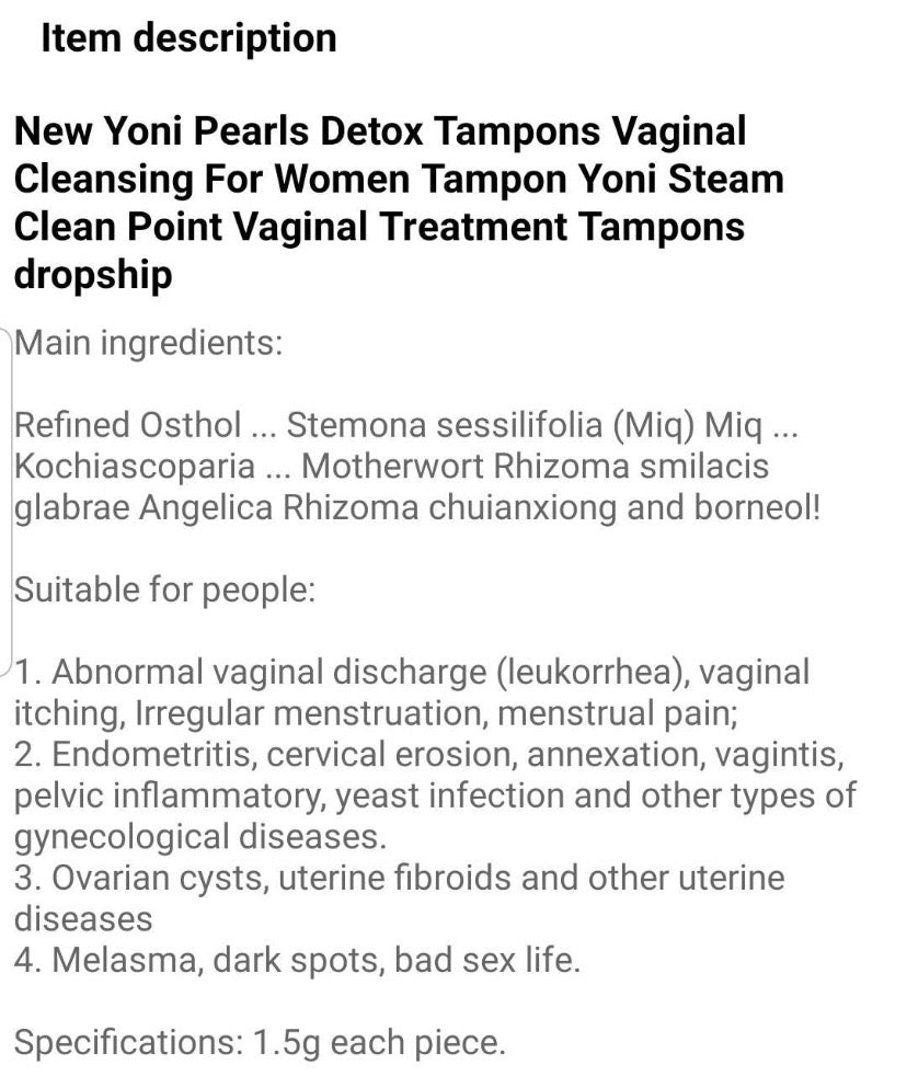 Detox Yoni Pearls